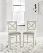 Antique White Robbinsdale Counter Height Dining Table and 8 Barstools - PKG016725