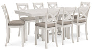 Antique White Robbinsdale Counter Height Dining Table and 8 Barstools - PKG016725