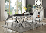 Antoine 7-piece Rectangular Glass Top Dining Set Chrome - 107871-S7