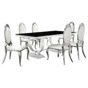 Antoine 7-piece Rectangular Glass Top Dining Set Chrome - 107871-S7