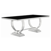 Antoine 7-piece Rectangular Glass Top Dining Set Chrome - 107871-S7