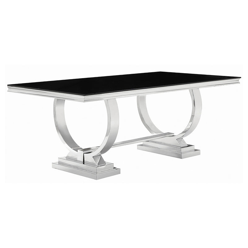 Antoine 7-piece Rectangular Glass Top Dining Set Chrome - 107871-S7
