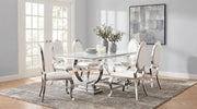 Antoine 7-piece Rectangular Glass Top Dining Table Set White - 108811-S7W
