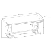 Antoine Rectangular 95-inch Glass Top Dining Table Black - 107871