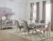 Antoine Rectangular 95-inch Glass Top Dining Table White - 108811
