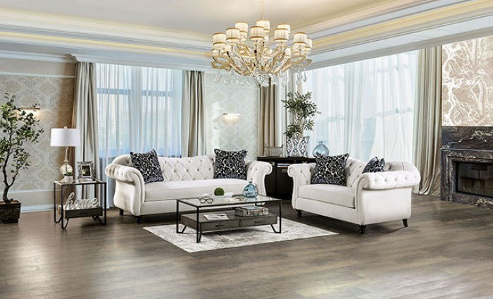 Antoinette White Loveseat - SM2228-LV