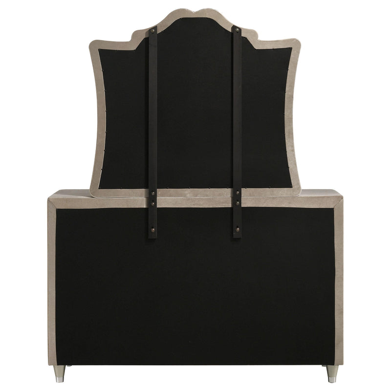 Antonella 7-drawer Upholstered Dresser with Mirror Ivory - 223523M