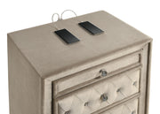 Antonella Upholstered 3-drawer Nightstand Ivory and Camel - 223522