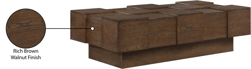 Anzio Oak Veneer Coffee Table in Brown - 99097Brown-CT