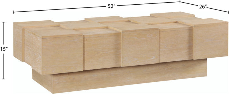 Anzio Oak Veneer Coffee Table in Natural - 99097Oak-CT