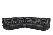 Apex - Black Power Recliner Sectional with Power Headrest, Storage Console, Wireless Charger, Cup Holder, Zero Gravity and USB Charger - S426-Sectional