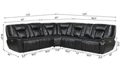 Apex - Black Power Recliner Sectional with Power Headrest, Storage Console, Wireless Charger, Cup Holder, Zero Gravity and USB Charger - S426-Sectional