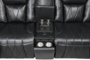 Apex - Black Power Recliner Sectional with Power Headrest, Storage Console, Wireless Charger, Cup Holder, Zero Gravity and USB Charger - S426-Sectional