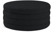 Aphia Boucle Fabric Upholstered Ottoman in Black - 154Black