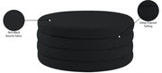 Aphia Boucle Fabric Upholstered Ottoman in Black - 154Black