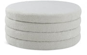 Aphia Boucle Fabric Upholstered Ottoman in Cream - 154Cream