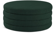 Aphia Boucle Fabric Upholstered Ottoman in Green - 154Green