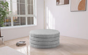 Aphia Boucle Fabric Upholstered Ottoman in Grey - 154Grey