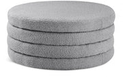 Aphia Boucle Fabric Upholstered Ottoman in Grey - 154Grey
