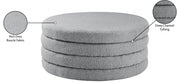 Aphia Boucle Fabric Upholstered Ottoman in Grey - 154Grey