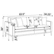 Apperson 3-piece Upholstered Track Arm Sofa Set Light Grey - 508681-S3