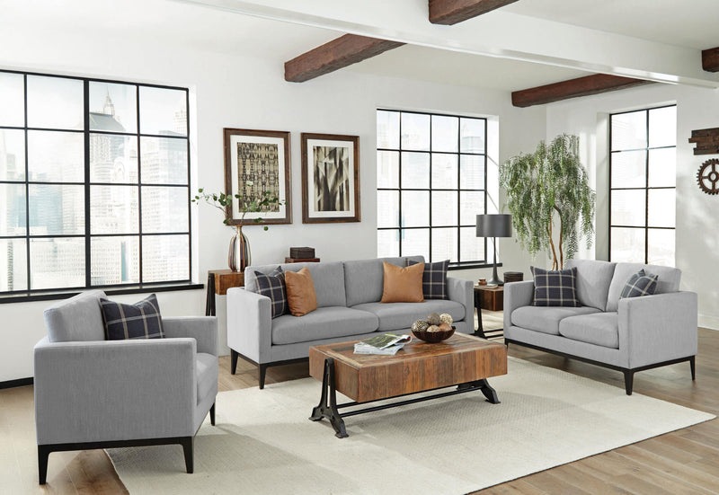 Apperson Upholstered Track Arm Accent Chair Light Grey - 508683