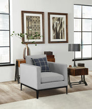 Apperson Upholstered Track Arm Accent Chair Light Grey - 508683