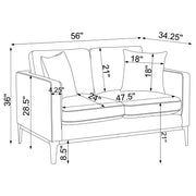 Apperson Upholstered Track Arm Loveseat Light Grey - 508682