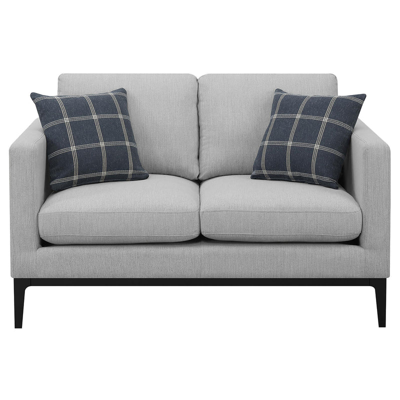 Apperson Upholstered Track Arm Loveseat Light Grey - 508682