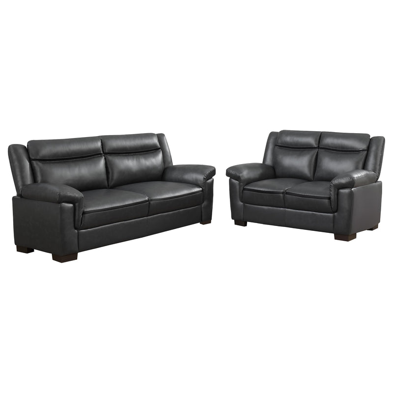 Arabella 2-piece Upholstered Padded Arm Sofa Set Grey - 506591-S2