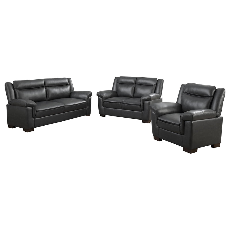 Arabella 3-piece Upholstered Padded Arm Sofa Set Grey - 506591-S3