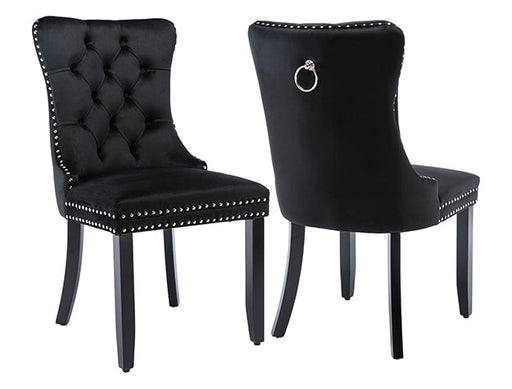 Arabella Accent Chair Black Velvet, Set of 2 - 4902S-BK