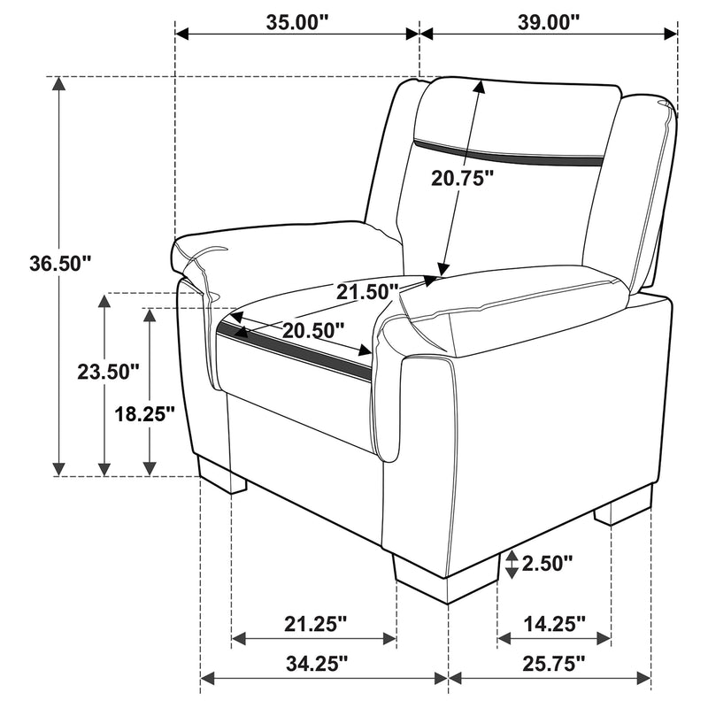 Arabella Upholstered Padded Arm Accent Chair Grey - 506593
