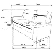 Arabella Upholstered Padded Arm Loveseat Grey - 506592