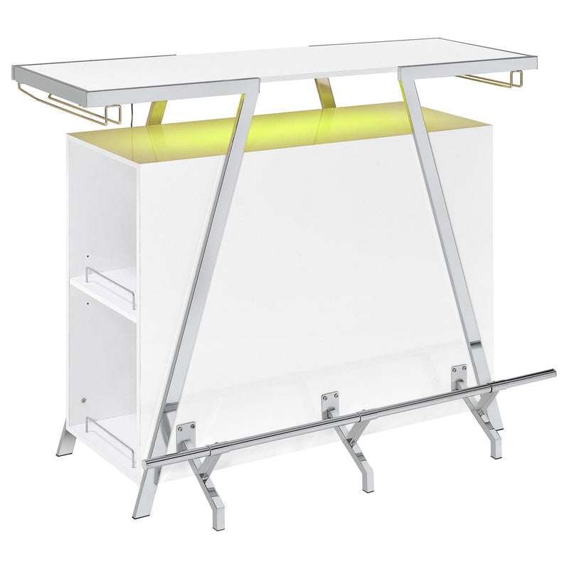 Araceli Freestanding LED Home Bar Cabinet White High Gloss - 182355