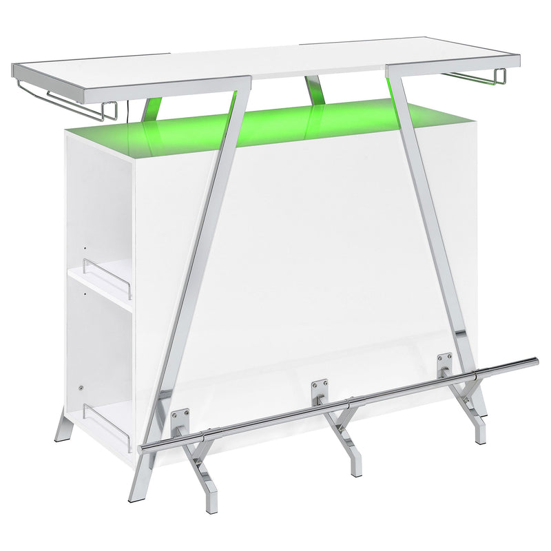 Araceli Freestanding LED Home Bar Cabinet White High Gloss - 182355