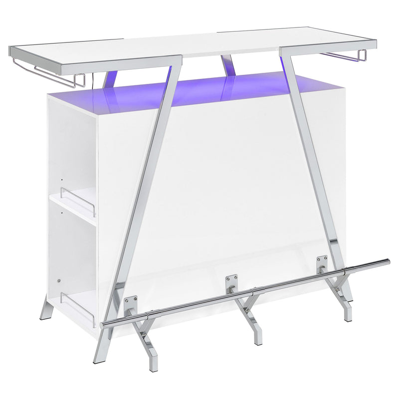 Araceli Freestanding LED Home Bar Cabinet White High Gloss - 182355