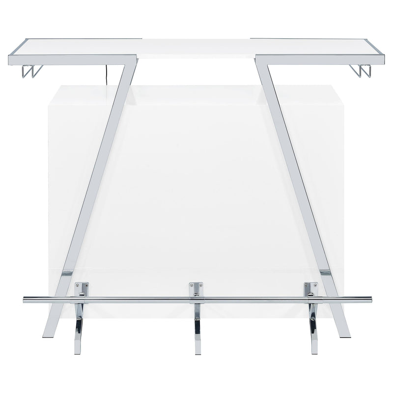 Araceli Freestanding LED Home Bar Cabinet White High Gloss - 182355