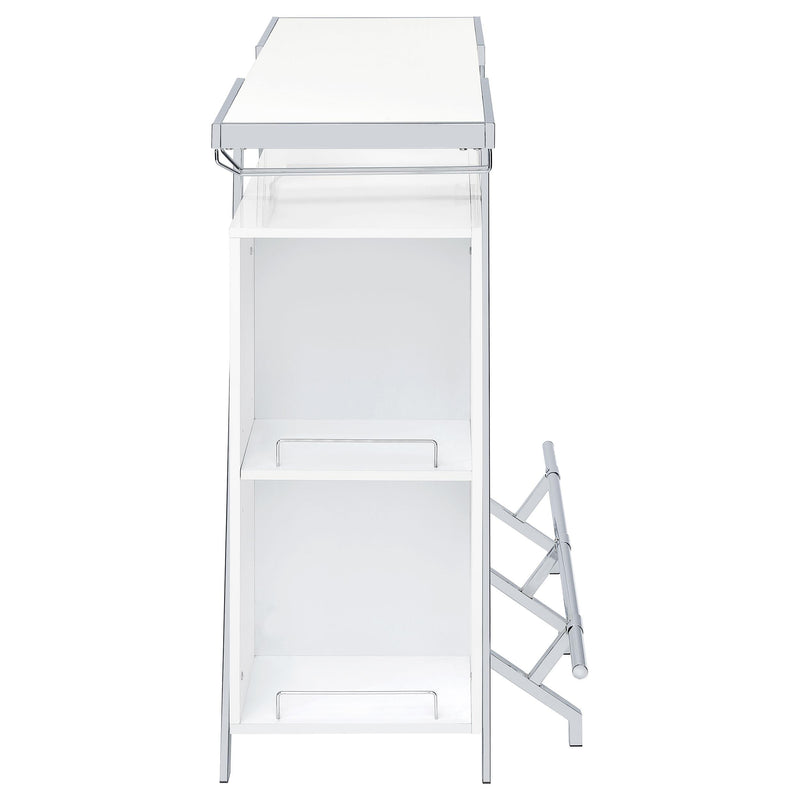 Araceli Freestanding LED Home Bar Cabinet White High Gloss - 182355