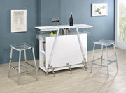 Araceli Freestanding LED Home Bar Cabinet White High Gloss - 182355