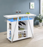 Araceli Freestanding LED Home Bar Cabinet White High Gloss - 182355
