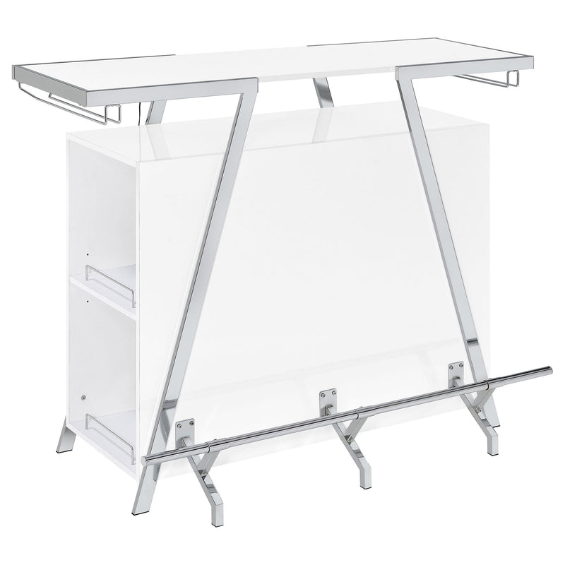 Araceli Freestanding LED Home Bar Cabinet White High Gloss - 182355