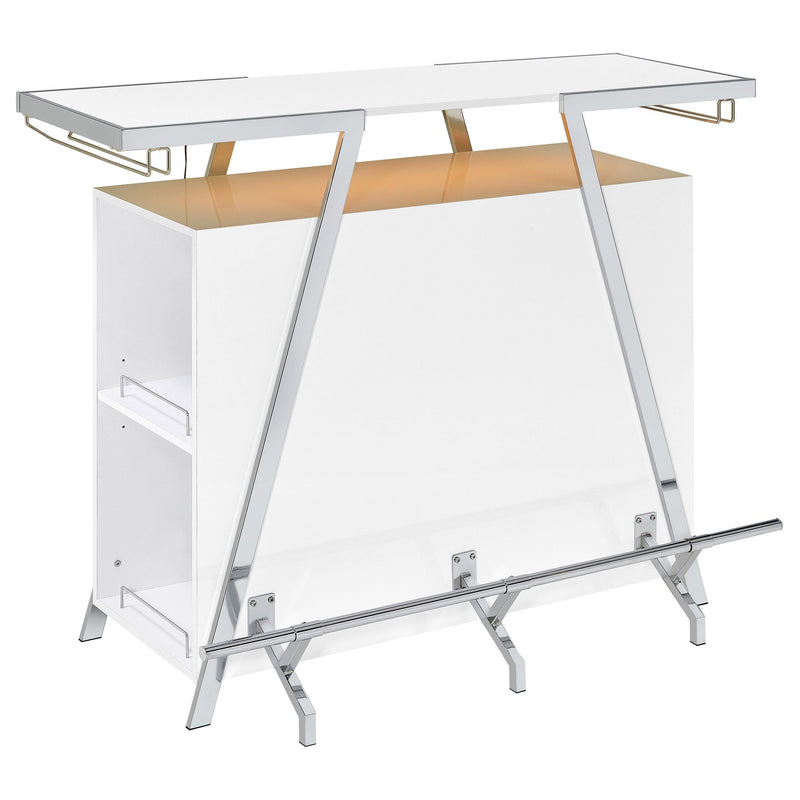 Araceli Freestanding LED Home Bar Cabinet White High Gloss - 182355