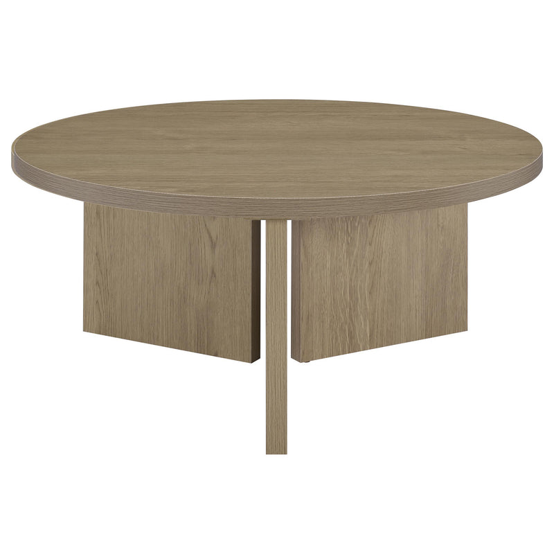 Aragon 2-Piece Round Coffee and End Table Set Latte - 706678-S2