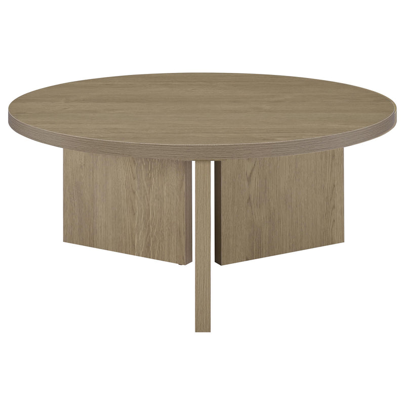 Aragon 2-Piece Round Coffee and End Table Set Latte - 706678-S2