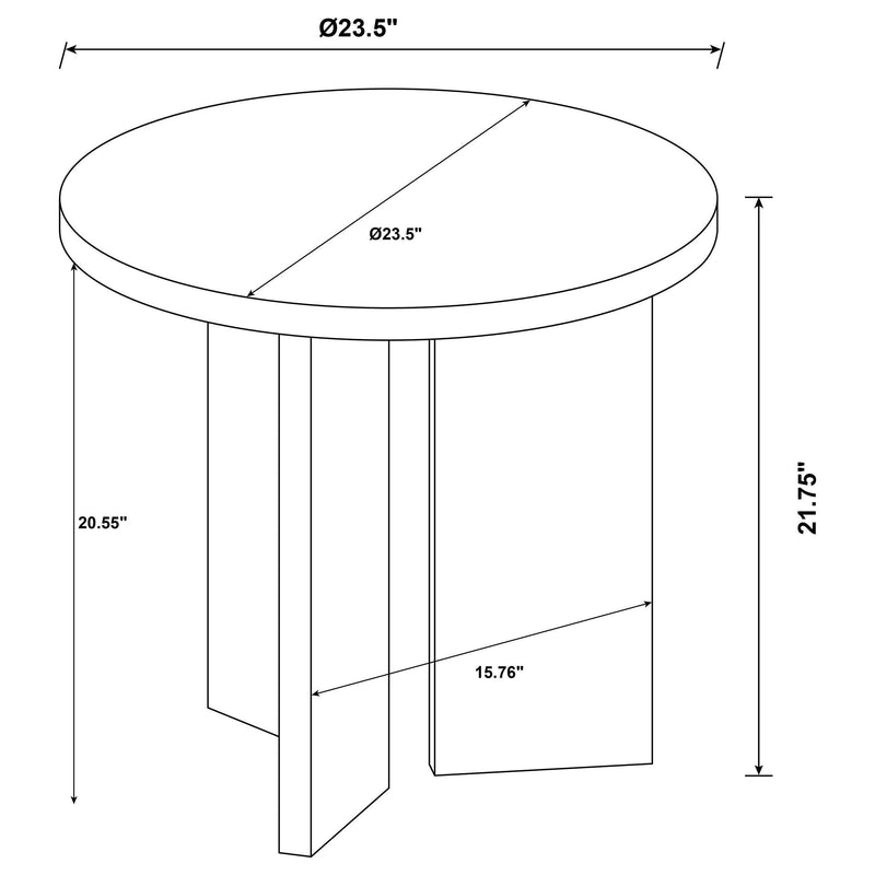 Aragon 2-Piece Round Coffee and End Table Set Latte - 706678-S2