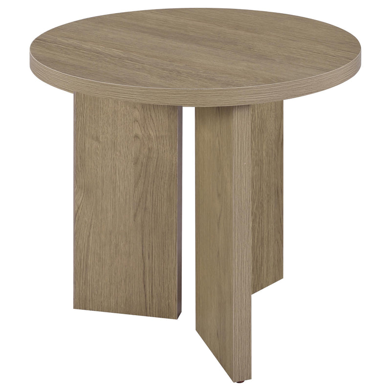 Aragon 2-Piece Round Coffee and End Table Set Latte - 706678-S2