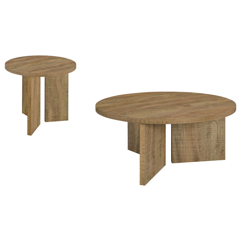 Aragon 2-Piece Round Coffee and End Table Set Mango - 706668-S2