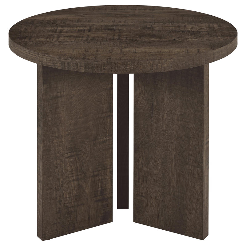 Aragon 3-Piece Round Coffee and End Table Set Dark Rustic Mango - 706658-S3