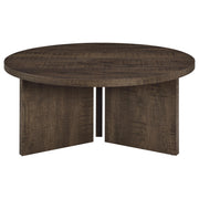 Aragon Round Panel Base Coffee Table Dark Rustic Mango - 706658